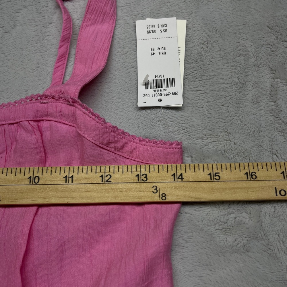 Abercrombie Kids Tiered Maxi Girls Dress 13/14 Pink Smocked Bow - Picture 7 of 13